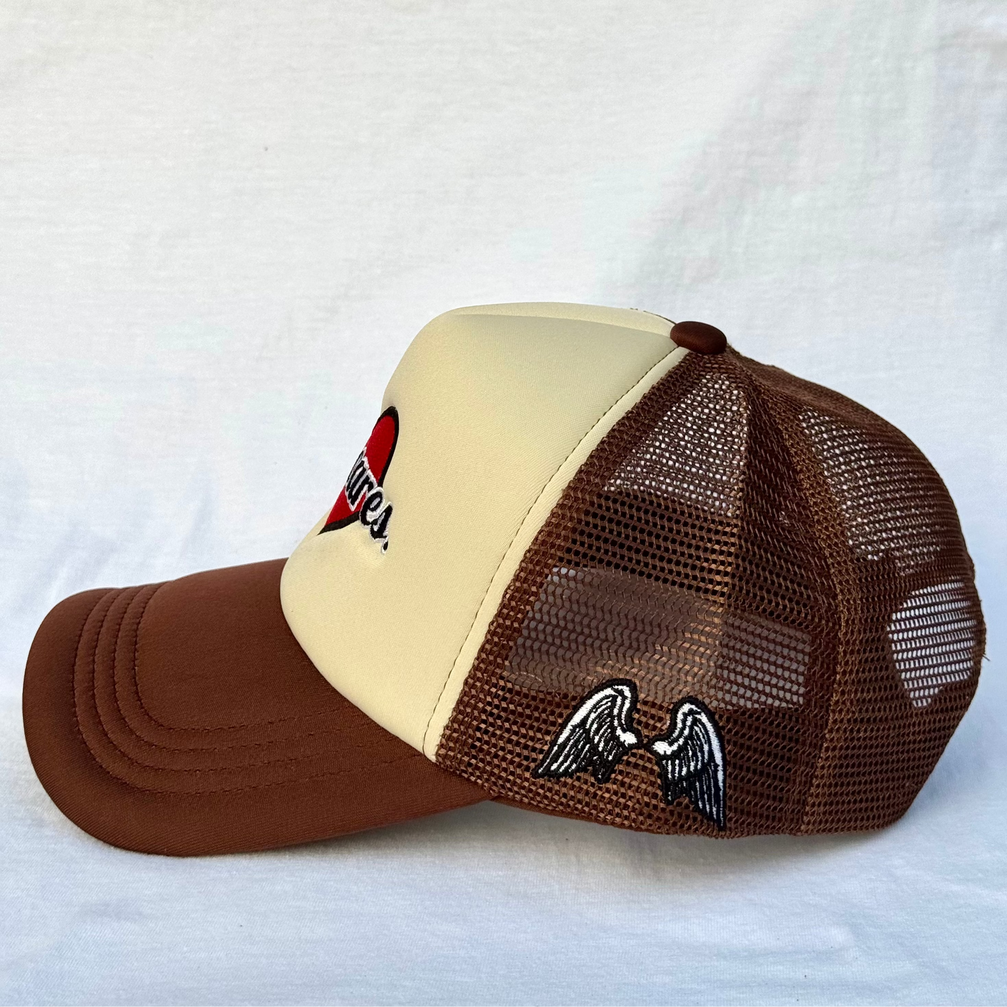 (Brown) Jesus Cares Trucker Hat