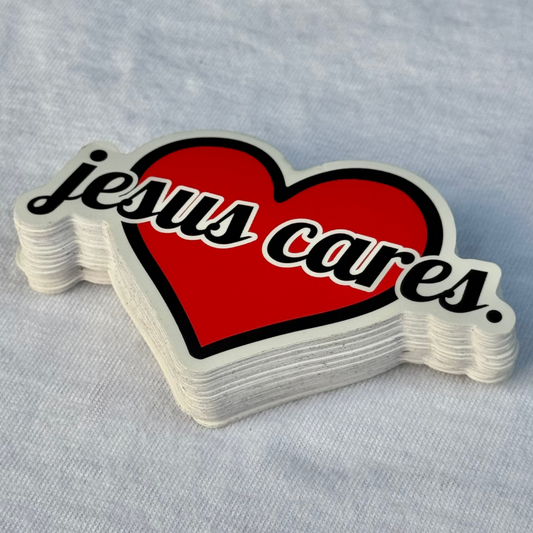 (Pack of 75) Jesus Cares Stickers